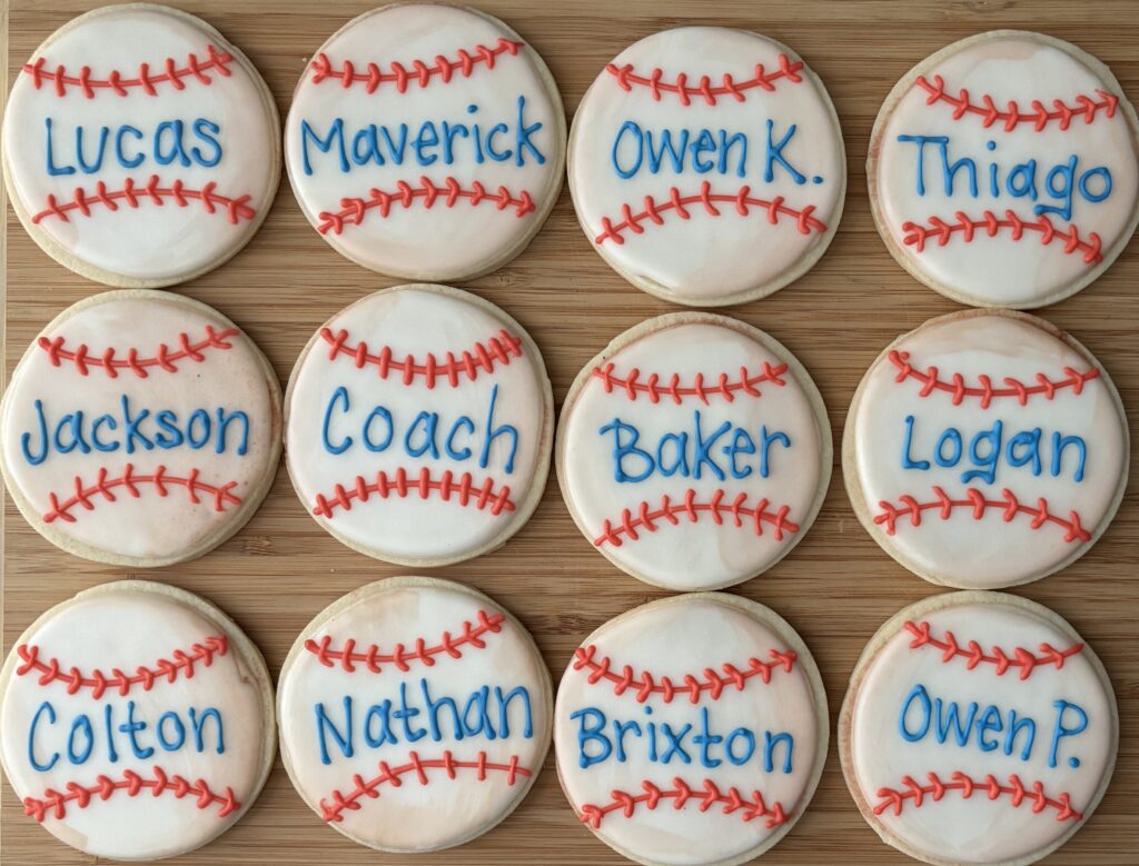 printed baseball cookies