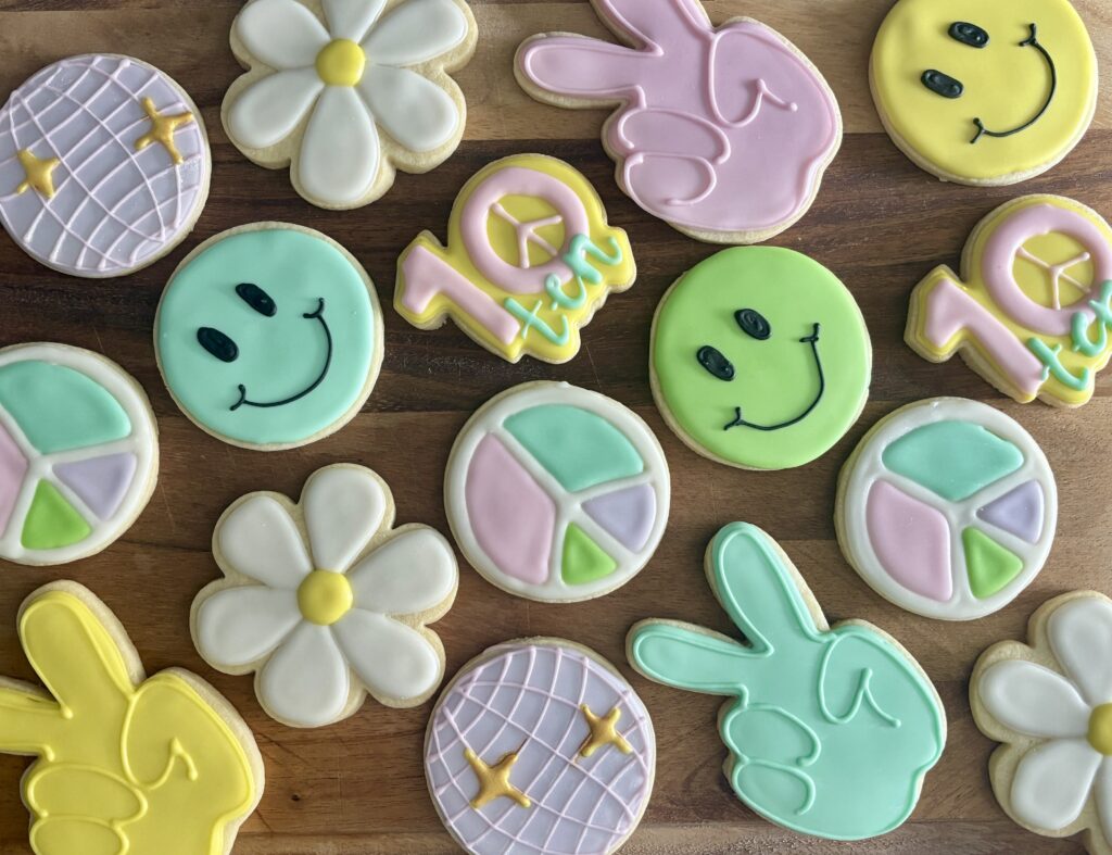 10th Birthday Smiley face cookies